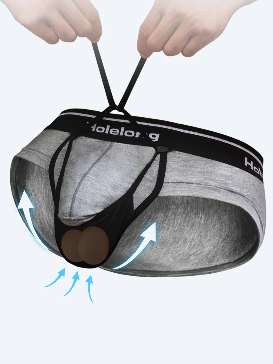 Separation Triangle Underwear Men's Foreskin Separation Big Bag Men Bra Strap Drawstring Penis Friction Increase Sex Durability