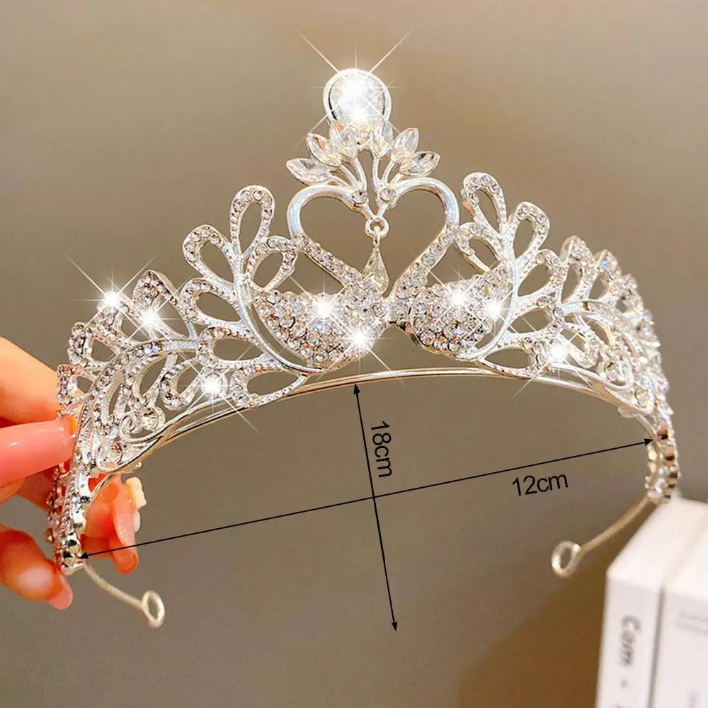 Description Picture 2 of itemFashion Princess Crystal Tiaras Crowns Headband Kid Girls Love Bridal Prom Crown Wedding Party Hair Jewelry Hair Styling