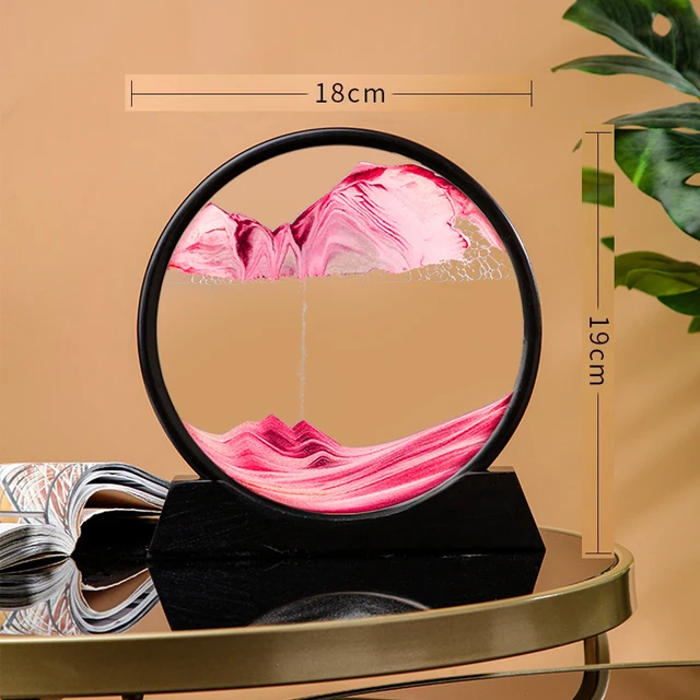 3D Hourglass Quicksand Moving Sand Art Picture Round Glass Deep Sea Sandscape Craft Flowing Painting Office Home Christmas 6