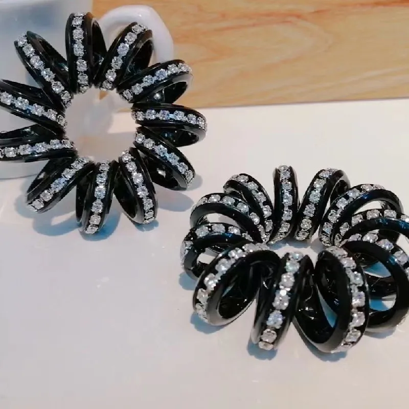 Hoteam 6 Fasce Elastiche Per Capelli Con Strass - Pettine Cristallo - Accessori Antiscivolo Per Donne