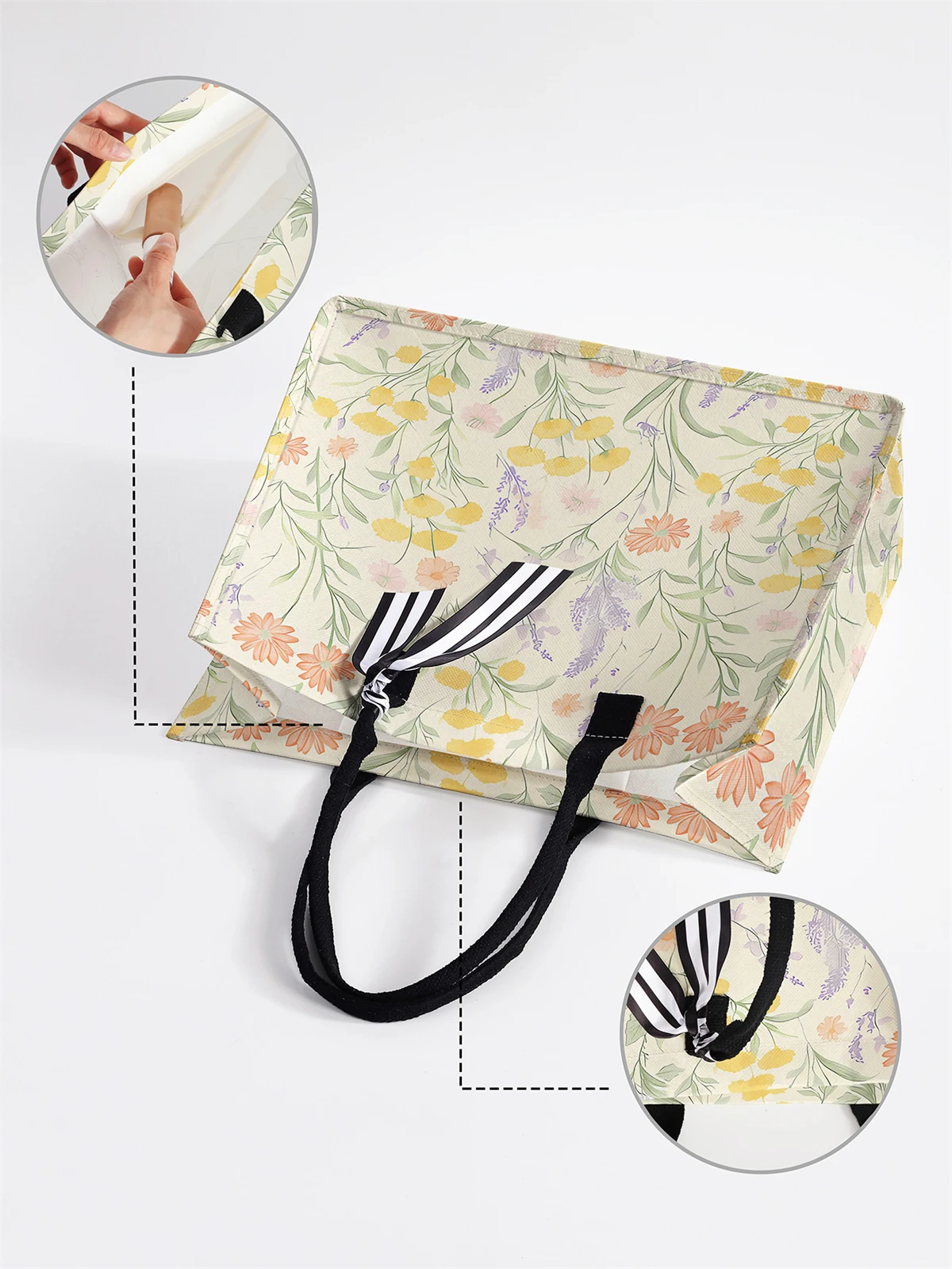 Floral Pattern Printed Handbag - Tote Bag, Women's Gift Handbag Beach Bag, Large Capacity Handbag Suitable for Men and Women