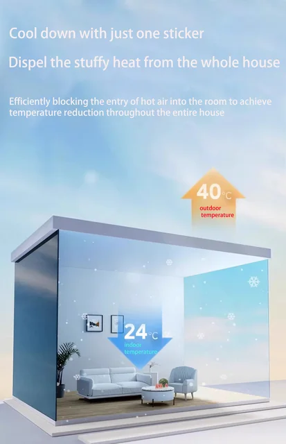 ฟิล์มกระจกหน้าต่างทางเดียวขนาดใหญ่ฟิล์มสะท้อนแสง stiker kaca กันแสงแดดเพิ่มความเป็นส่วนตัว 1