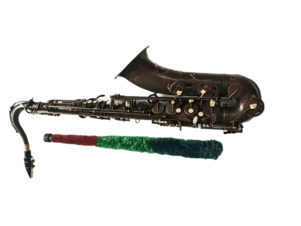 New jazz Brand Tenor Saxophone Mark VI Grave Black Professional Music Instruments Antique copper Simulation Brass Sax Wit