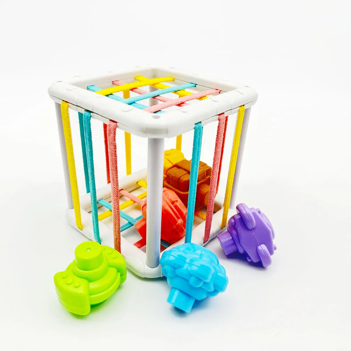 Blocchi di forma colorata Giocattoli educativi per l'apprendimento del bambino Cubo di attività Gioco di ordinamento sensoriale per bambini Bebe Nascita Inny 0 12 mesi