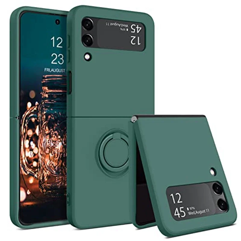 Luxurious Magnetic Ring Stand Silicone Phone Case with Bracket Skin Feel