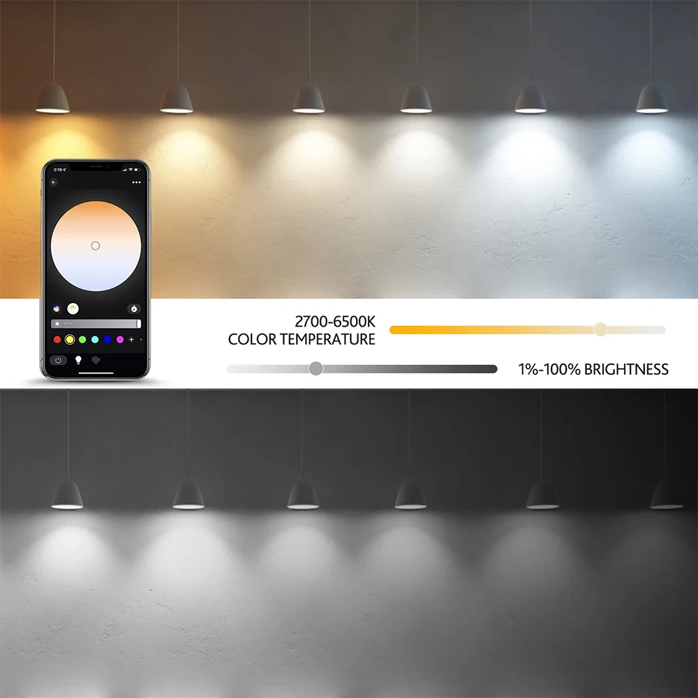 Smart Led Light Bulbs TNCE Tuya E27 Bluetooth 10/15W, LED Bulb 2700-6500k Dimmable lamp, 1600m color RGBCW Lights, Work with Smart Life app tuya smart