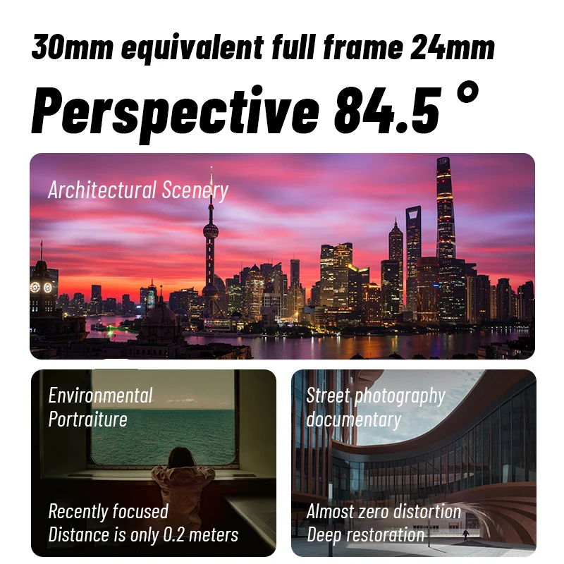 Zhongyi Mitakon 30mm F2.4 MF 중형 프라임 사진 렌즈 (후지필름 GFX, 하셀블라드 XCD 마운트 카메라 GFX50S, GFX100, X2D 용)