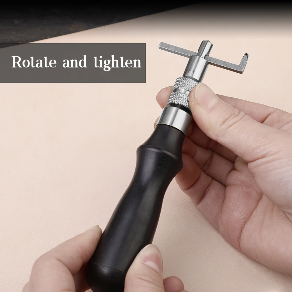 MIUSIE Adjustable Leather Stitching Groover and Creasing Edge Beveler Leathercraft Kit Carving Cutting Edge Tools Leather Groove