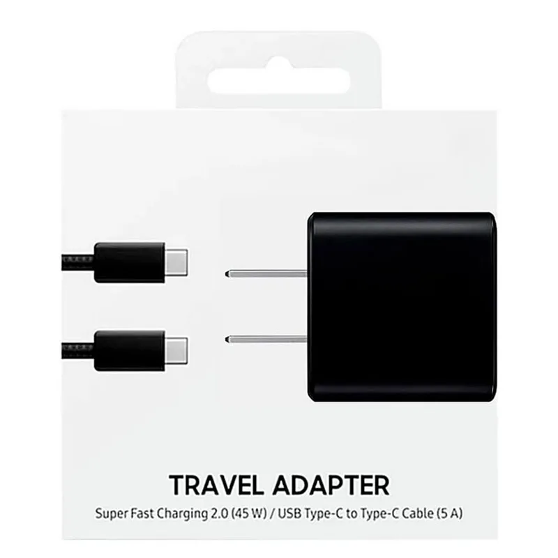 

For Samsung Galaxy Z Flip Fold 4 5 S24 S23 S22 45W PD Quick Adaptive Fast Charger US Plug 5A Type C Cable For S21 Plus Ultra A53