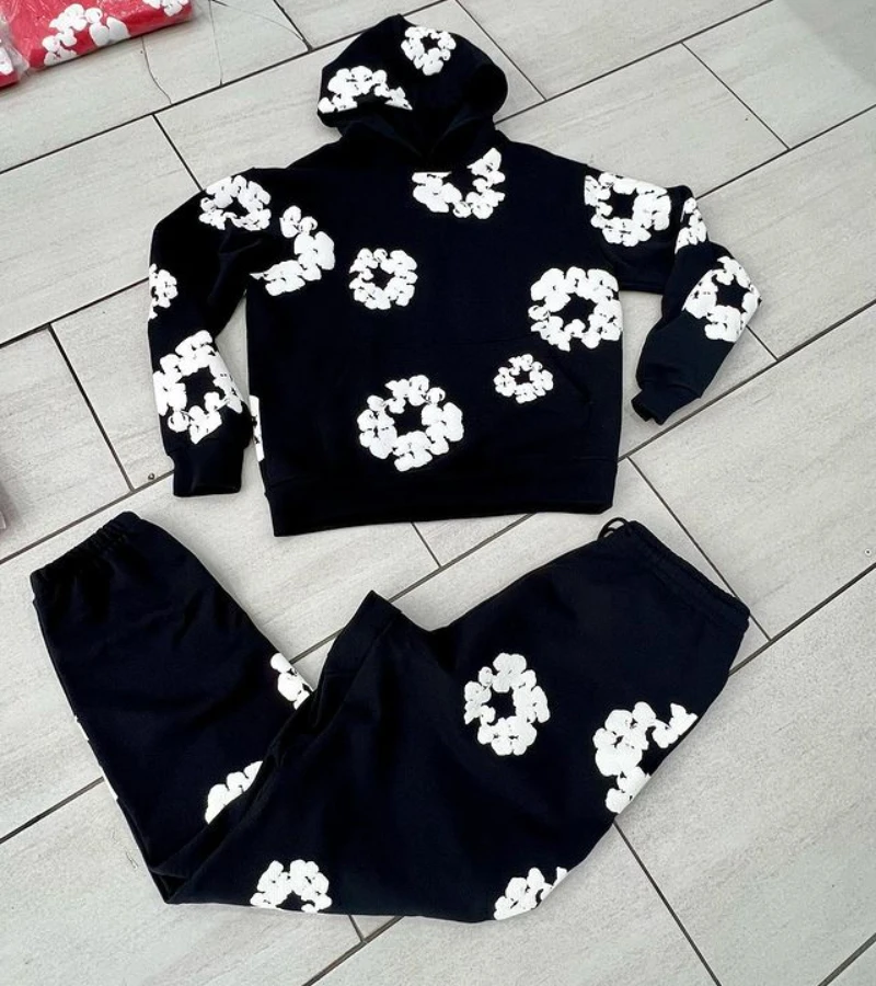 2024 New Harajuku Three-dimensional Flower Foam Hoodie Street Carnival Men and Women Loose Casual y2k Clothes high street fashion broken planet hoodie man skin pink cactus sweatshirt top quality foam print sportswear woman eu sizes xs xl