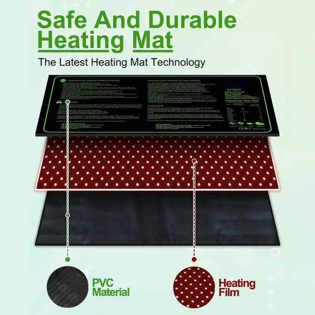 50X25Cm Eu/Egyesült Királyság Dugó Palánták Hőszőnyeg Vízálló Növényi Vetőmag Csírázás Terjedése Klón Indító Meleg Pad Szőnyeg Kerti Kellékek - Image 3