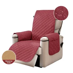 Waterproof Washable Recliner Chair Cover with Elastic Straps - Kid and Pet-Friendly Furniture Protector (Red)