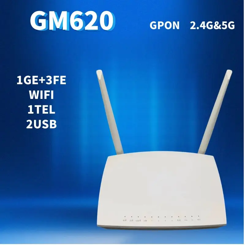 3-4-5pcs-gm620-gpon-onu-5g-double-bande-1ge-3fe-wlan-wifi-router-fiber-modem-gpon-ont-without-power-secondhand-free-shipping