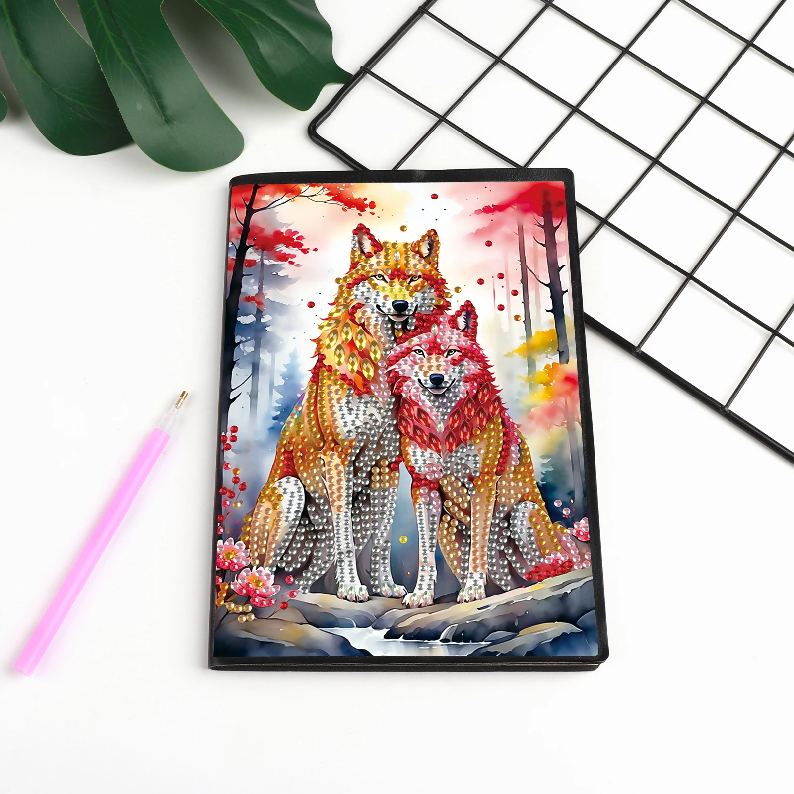 5D DIY Special Shape Diamond Art Painting A5 Notebook Sketchbook Rhinestone Art Hand Craft Kit Office Product