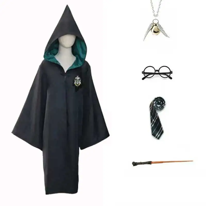thumbnail image 1 of Disfraz de Halloween para niños y adultos, estilo Potter de la Escuela de Magia de Ravenclaw, bata de Cosplay para niños y niñas, trinchera para fiesta, 1 of 5