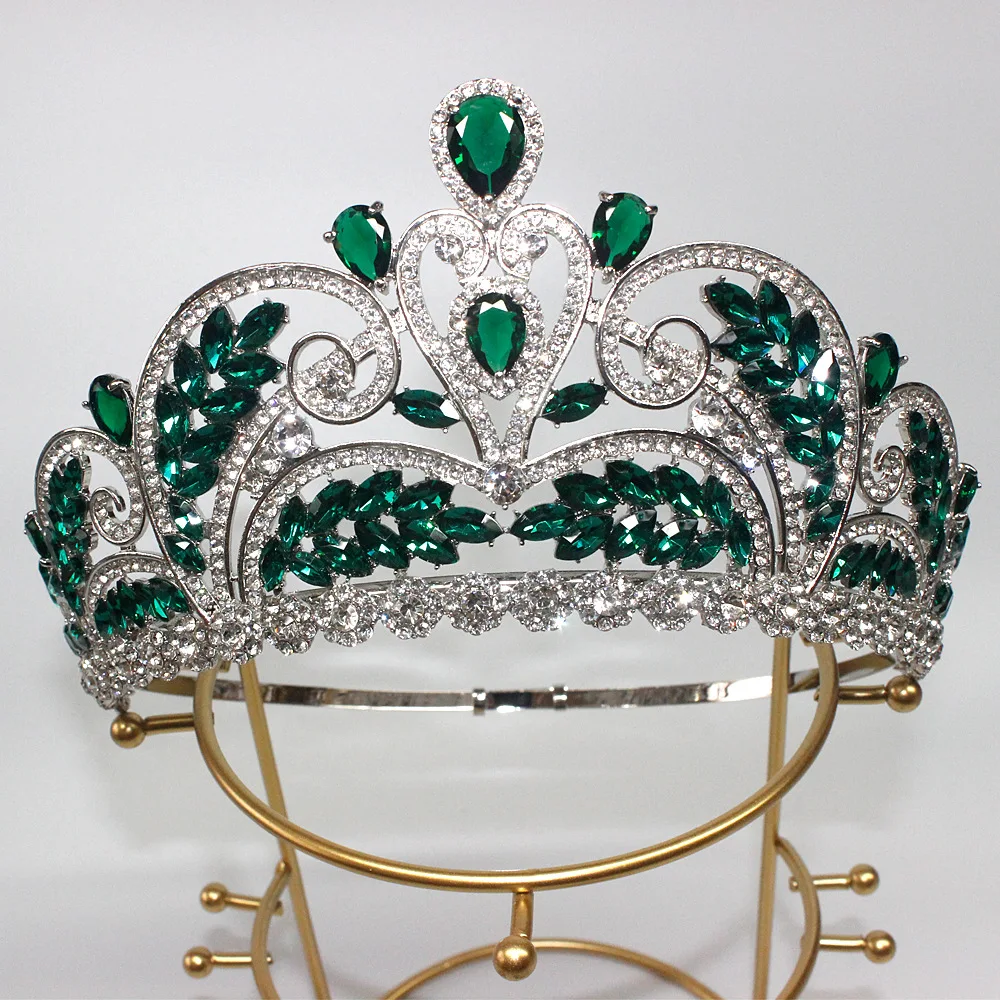 

Модные регулируемые большие тиары HIMSTORY, большая корона, головной убор, диадема для выпускного вечера, красивые украшения для волос, свадебные аксессуары