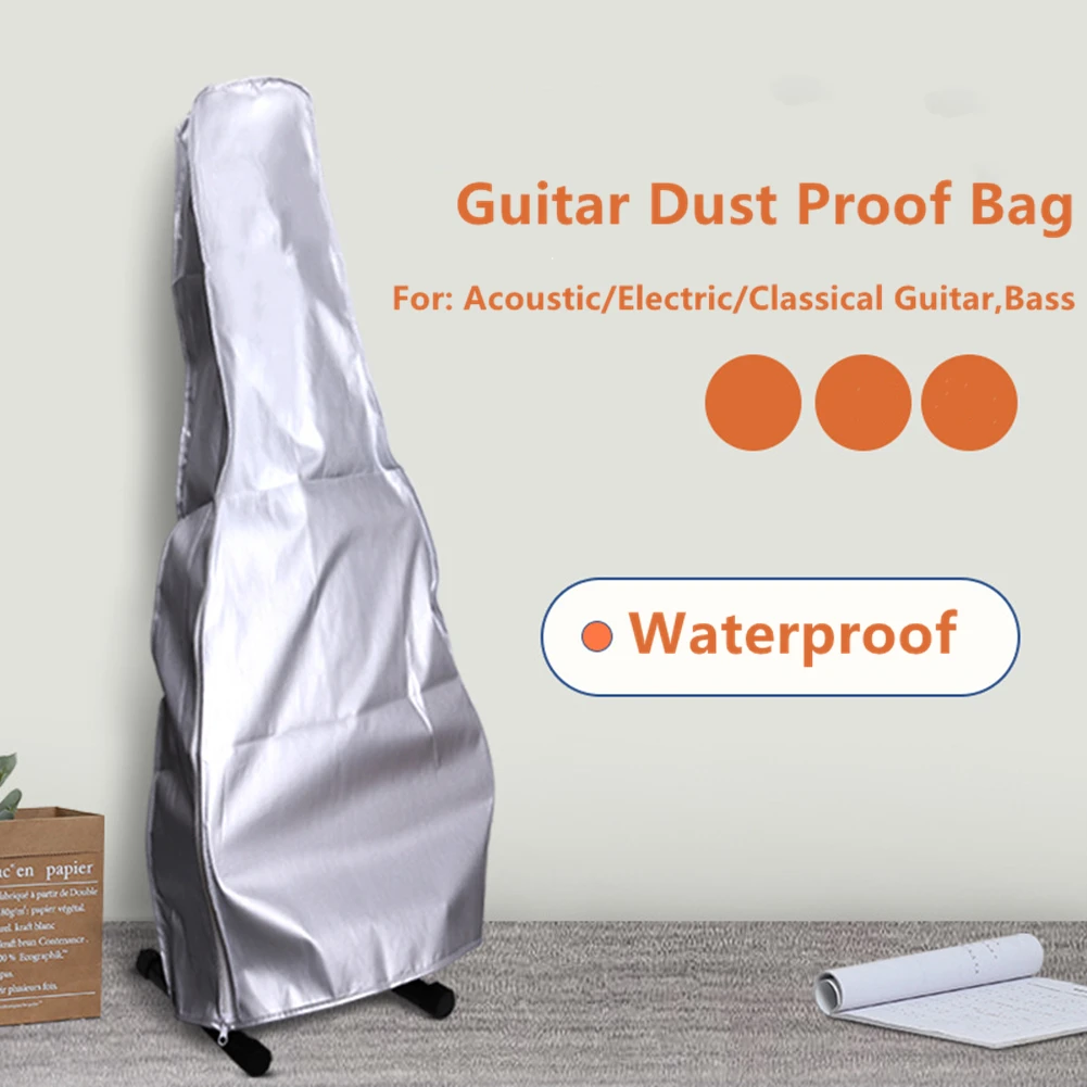 Storage Guitar Dust Cover Protective Transparent/Silver Waterproof Bag Bass Dustproof For Acoustic Electric Guitars