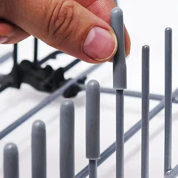 20/50pcs Dishwasher Rack Caps Tip Tine Cover Cap Flexible Round End Caps Protective Sleeves For Sharp Article Prevent Collision