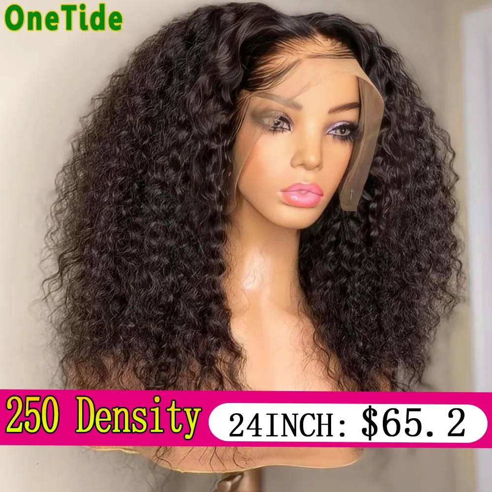 Curly Wigs Human Hair Lace Frontal Wig13x4 Lace Front Human Hair Wigs For Women 250 Density Deep Wave Brazilian Remy Human Hair