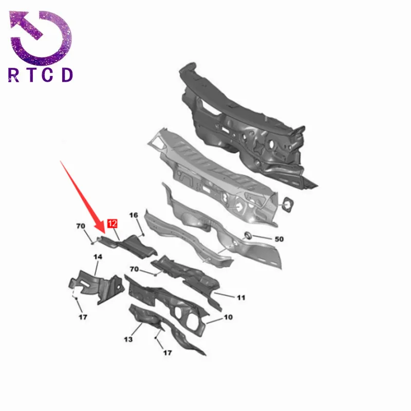New Original Front Wall Sound Insulation Pad 9817267480 Right For Citroen C4L DS4 Peugeot 208 307 308 408