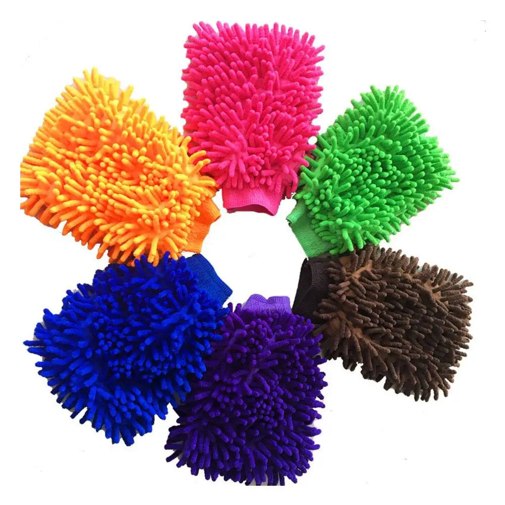 2 In 1 Microfiber Car Wash Glove Mitt Soft Mesh Backing No Scratch For Car Wash And Clean B7k4 car wash glove