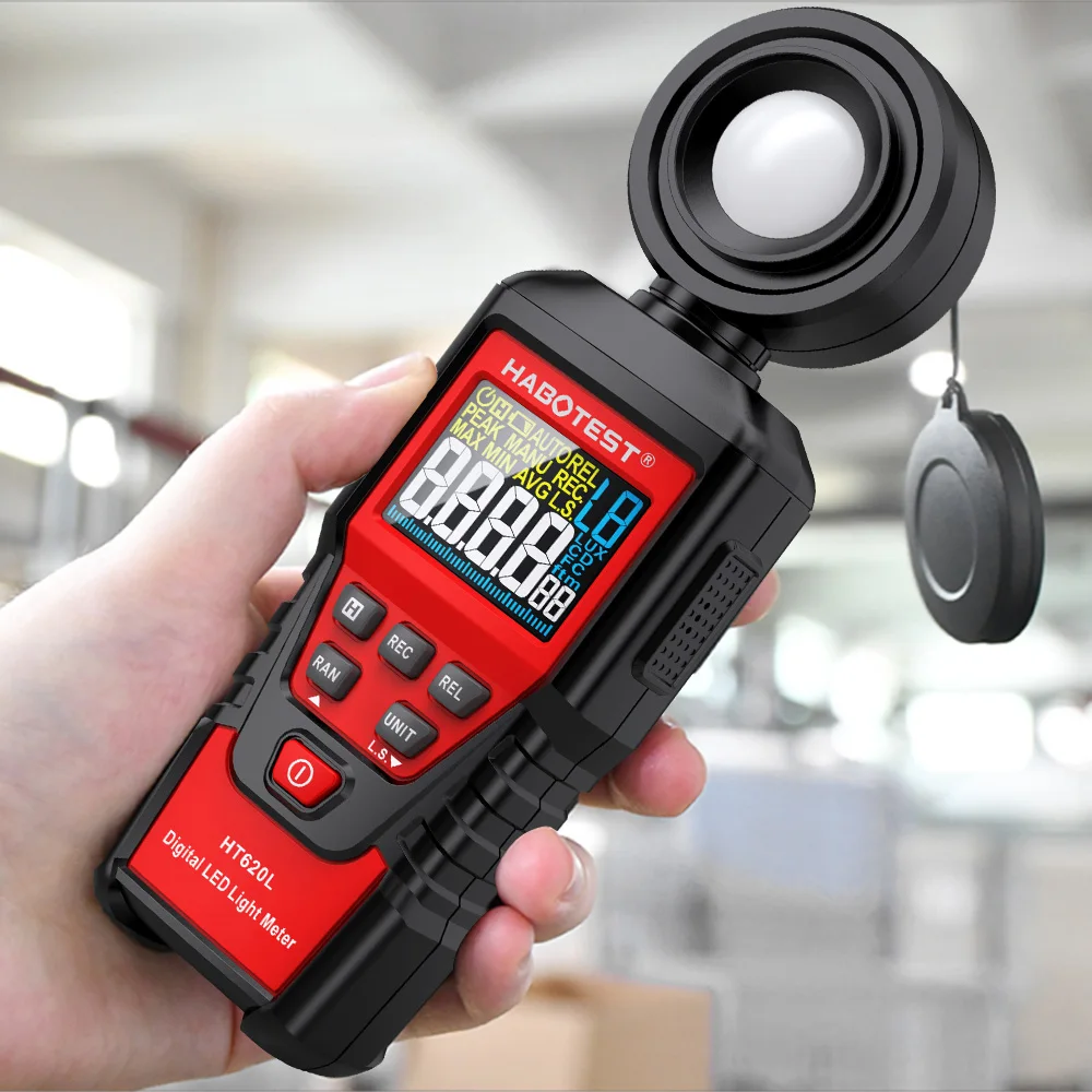 HABOTEST HT620 Digital Luxmeter High Accuracy Professional Illuminator 180° with Rotatable Light Sensor Lux Photometer