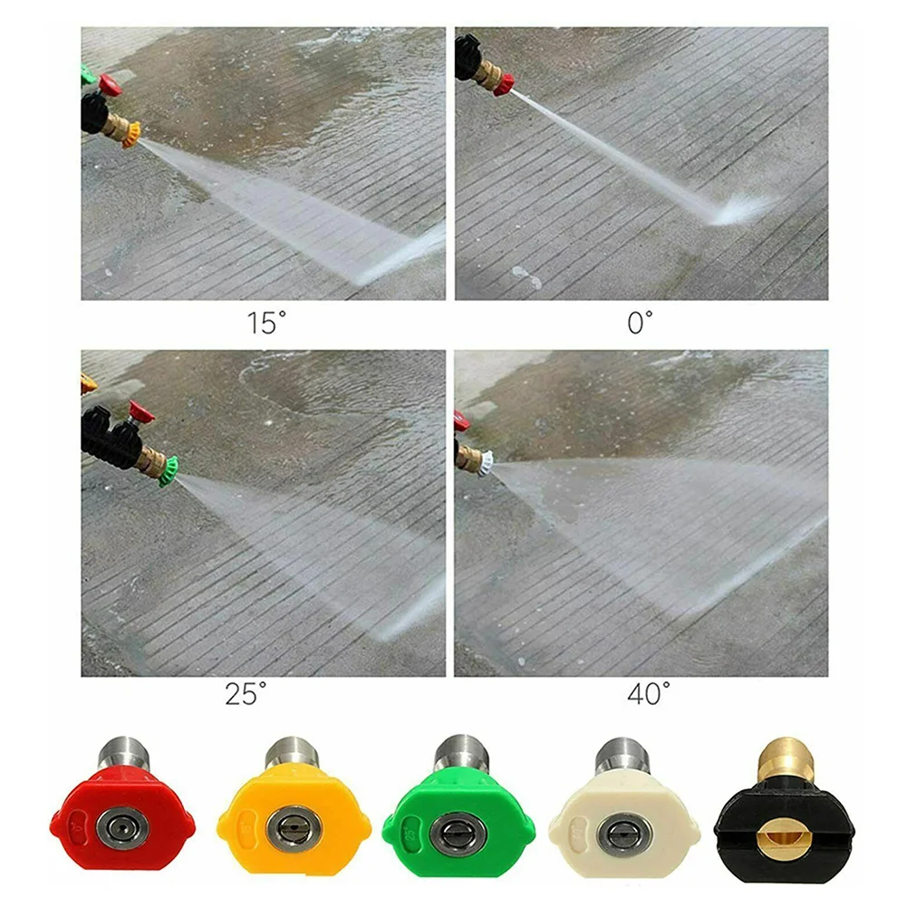 Water Gun Nozzle 5pcs 1/4inch Pressure Washer Spray Tips 3600 PSI
