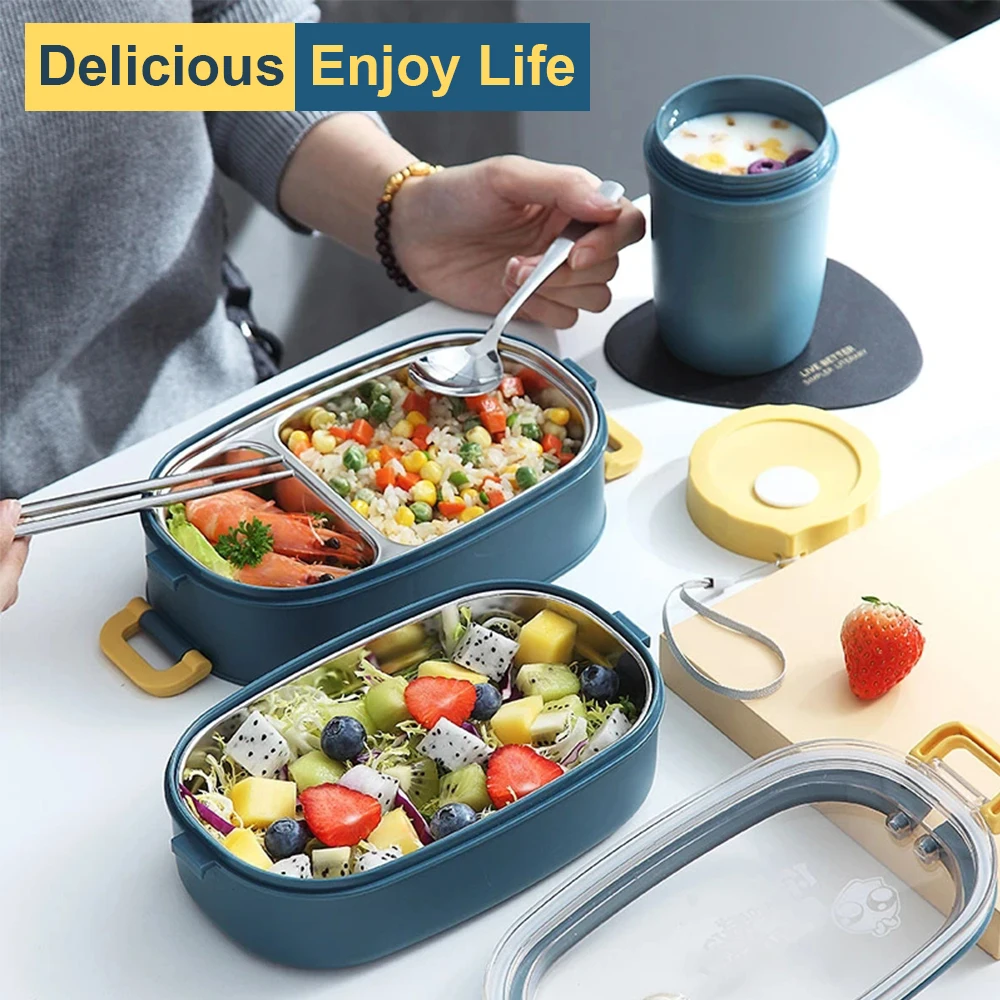 Stainless Steel Lunch Box Insulated Bento Box Student School