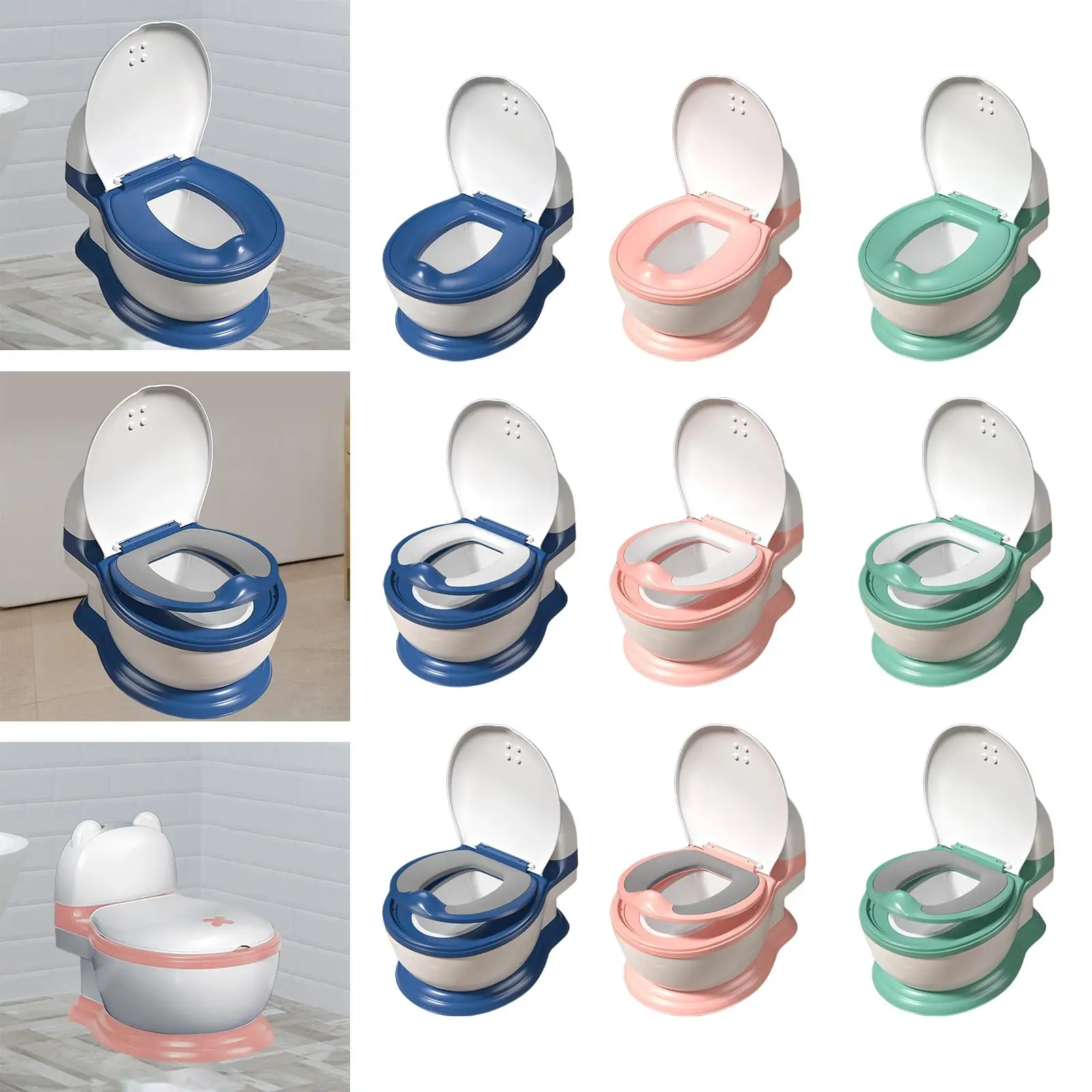 Potty Train Toilet, Toddlers Potty Chair, Comfortable with Pad, Travel Training Transition Potty Seat, Potty for Outdoor 3