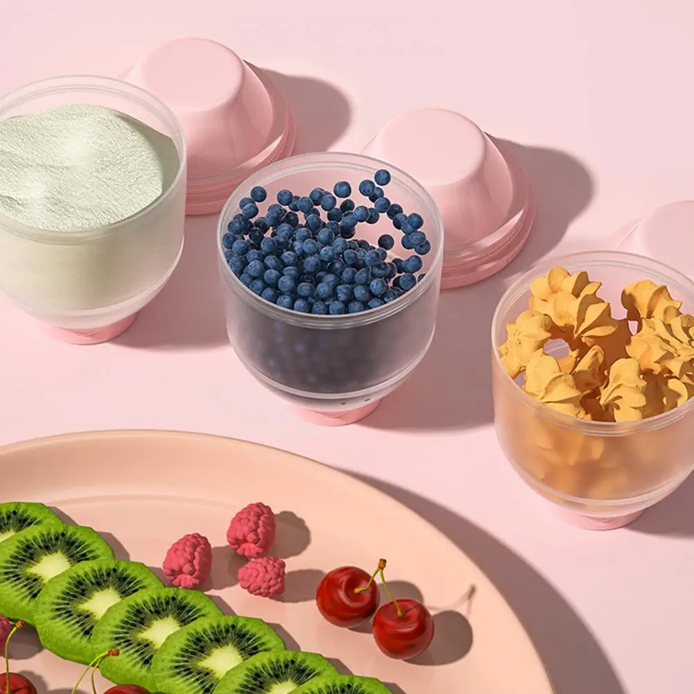 Snack Storage Container 3 IN 1 Milk Powder Dispenser Large Capacity Cold Resistance Stackable Milk Powder Container