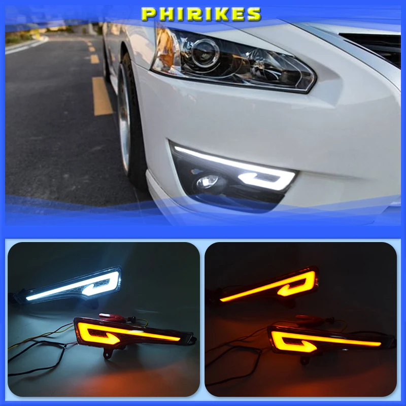 

Для Nissan Teana Altima 2013-2016, светодиодные дневные ходовые огни, противотуманные фары, 12 В, автомобильные ходовые огни s