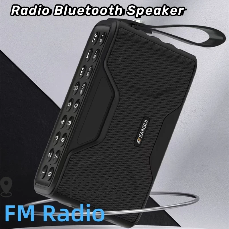 SANSUI S71 블루투스 스피커, FM 라디오, 하이파이 서브우퍼, 헤드폰 출력, USB 드라이브, TF 카드 지원
