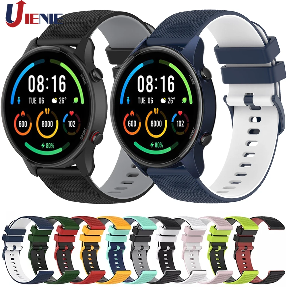 

22mm Silicone Watch Band for Xiaomi Mi Watch Color Sports Edition Strap Bracelet Two Color Watchband for Mi Watch Color/gt2 46mm
