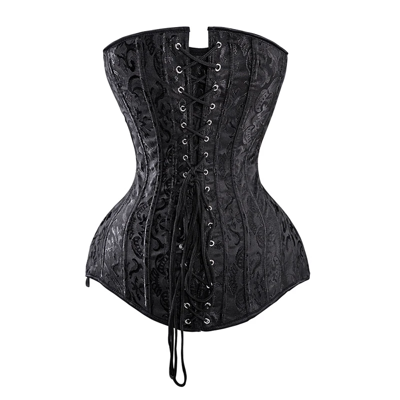 Slimming Femme Corset Long Torso Sexy Clothing Black White Korset Overbust Waist Slimming Floral Bustier Women Plus Size Gorset