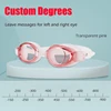 0 To -9.0 Adult Myopia Swim Eyewear Silicone Waterproof Anti Fog Diopter Swimming Goggles Custom Different Left Right Eye Degree 2