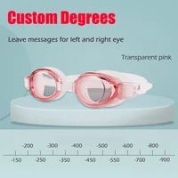 0 To -9.0 Adult Myopia Swim Eyewear Silicone Waterproof Anti Fog Diopter Swimming Goggles Custom Different Left Right Eye Degree 2