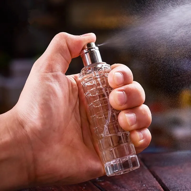 

10pcs High Quality 30ml Round Glass Bottle With Sprayer Atomizer 30cc Refillable Empty Thick Glass Scent Fragrance Bottle