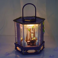 DIY Wooden Miniature Model Kit Chinese Lantern Casa Doll Houses 3D Puzzle Dollhouse With Furniture for Friends Christmas Gifts 2
