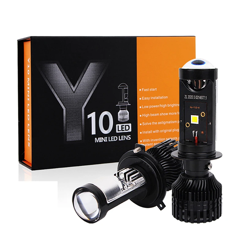 Auto Led H7 H4 Headlight Mini Lense Projector Bulbs Canbus Hi Low Beam Lens Headlights for Cars 6000K Super Bright LED Fog Lamp