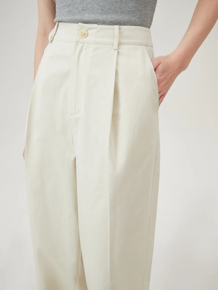 FSLE Korean Style Casual Versatile Commuting High Waist Straight Pants For Women 2024 Summer New Female Trousers 24FS12461