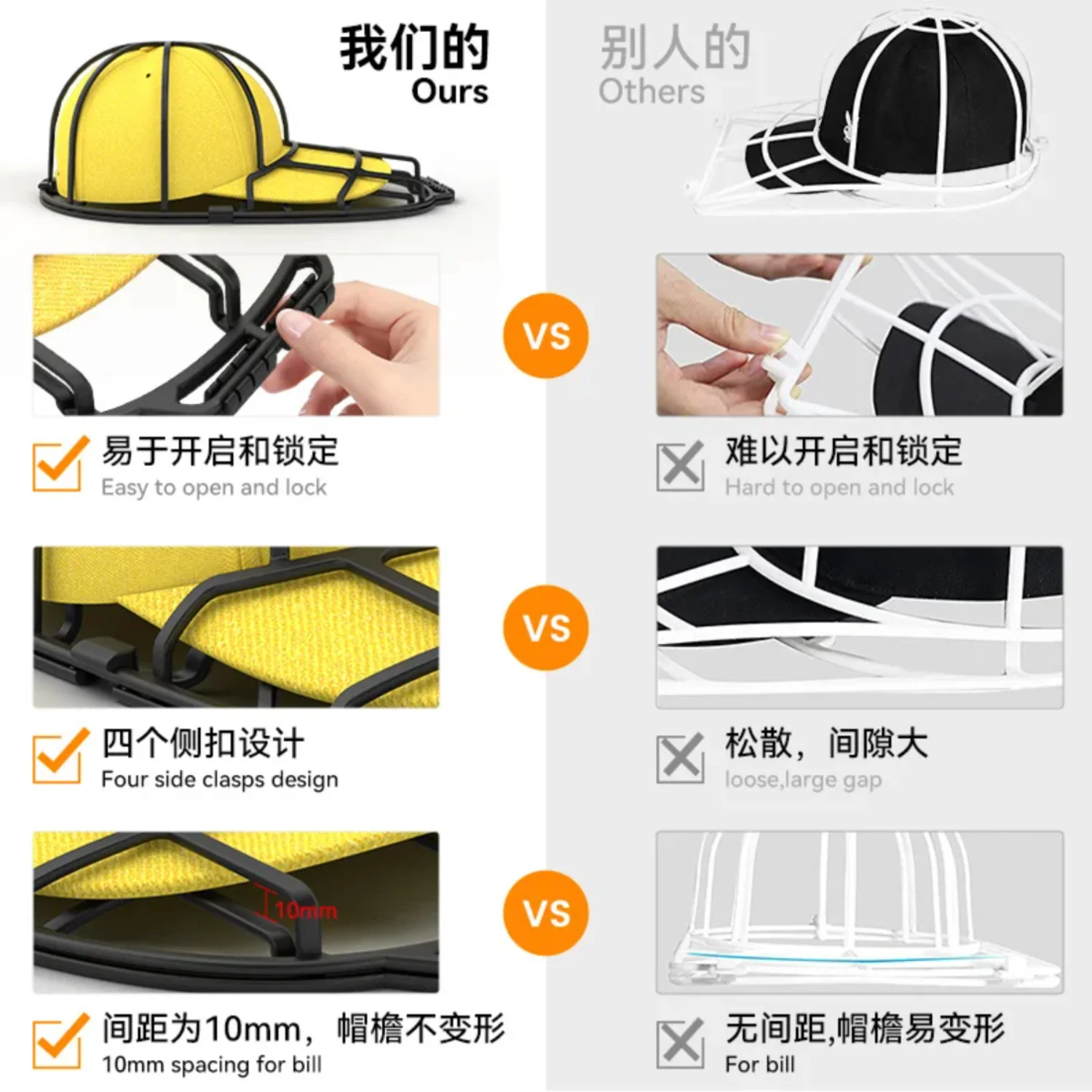 Hat Washer Frame Baseball Washer Anti-deformation Protector Rack Dishwasher Washing Machine Hat Cleaners Shaper