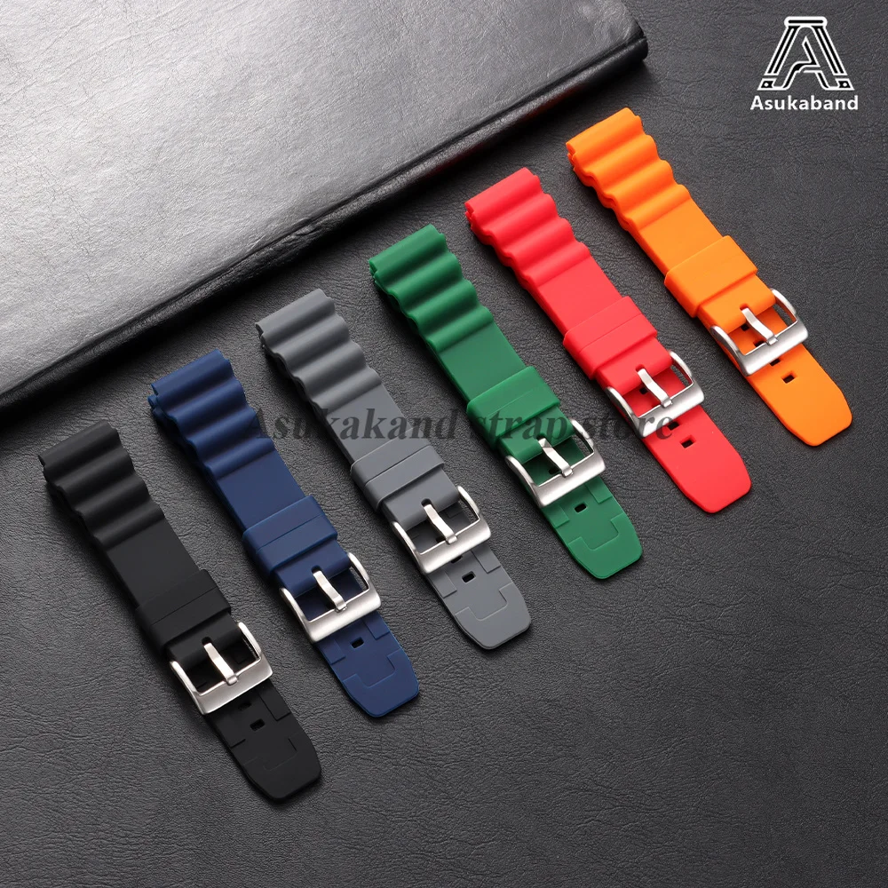 Men's Sport Waterproof Diving Silicone Watch Strap - 20mm/22mm