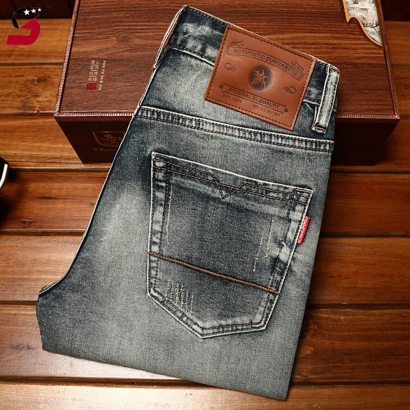 High-End Hole & Patch Trendy Denim Shorts Men's Summer Fashion Brand Stretch Washed-out Vintage Youth Casual Cropped Pants