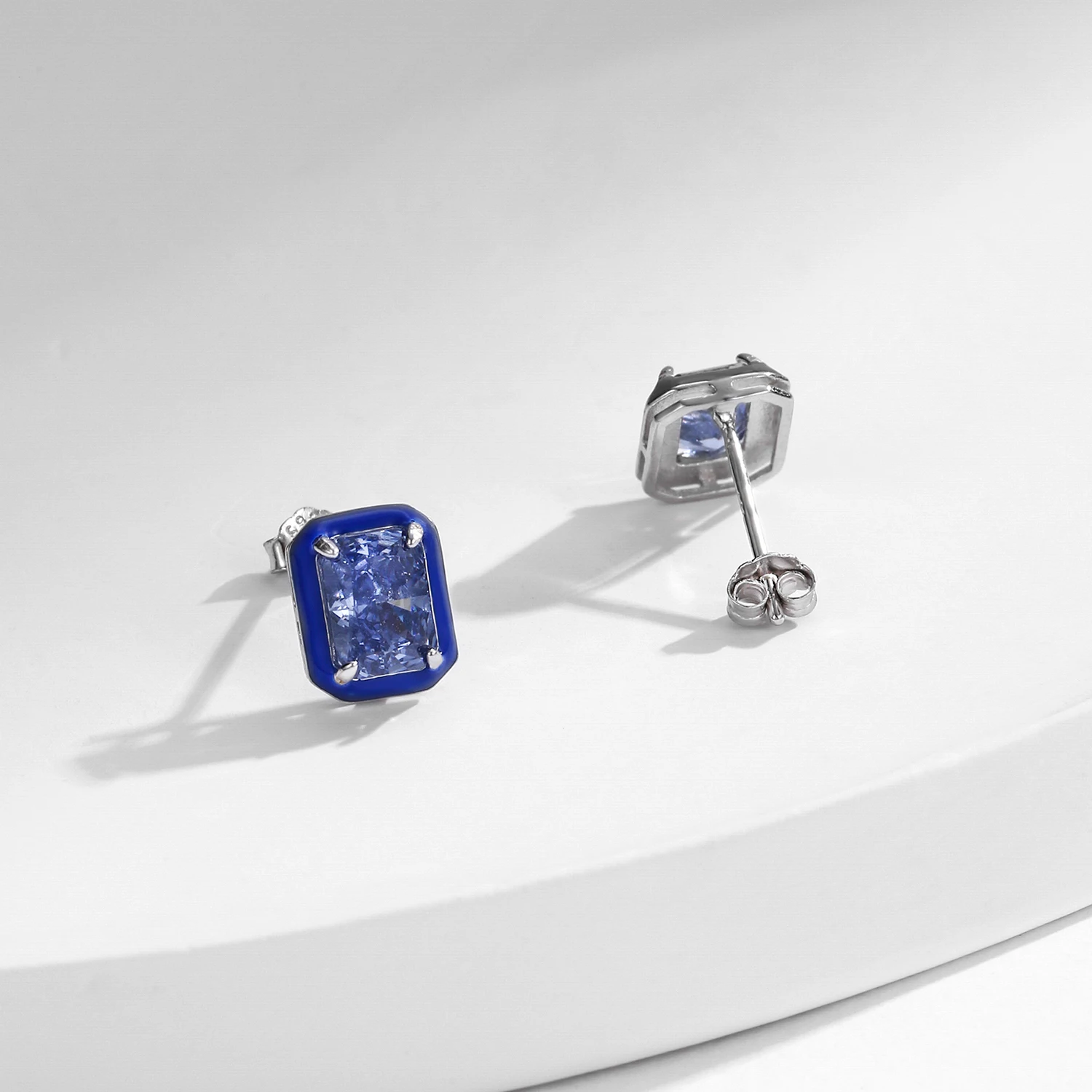 Bijoux Blu Orecchini A Cuore In Argento Sterling 925, Smaltati Colorati Arcobaleno, Gioielli Moda Donna