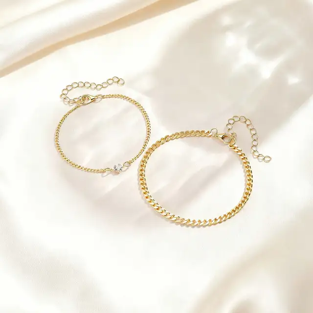 Bracelet en acier inoxydable en forme de cœur et de Zircon pour femmes et hommes, ensemble de bijoux imperméable Simple de couleur or, cadeau pour Couple amoureux, 2 pièces