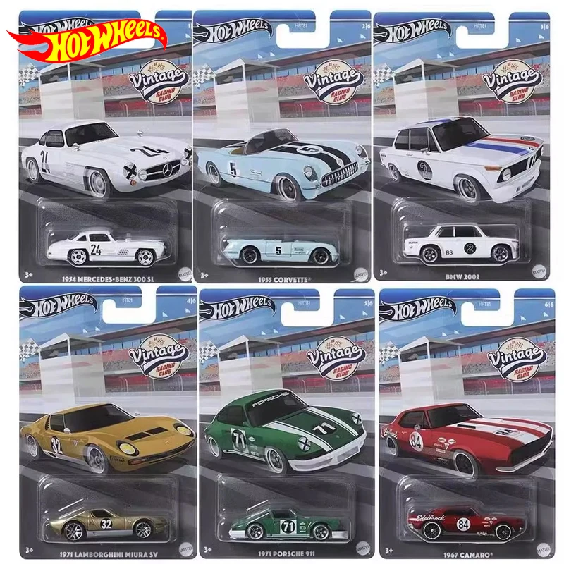 Genuine Hot Wheels Car Vintage Racing Club 1:64 Boys Toys Diecast Mercedes Benz Camaro BMW Porsche Corvette Model Birthday Gift