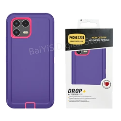Triple - Layer Armor Protection Case - Durable Heavy Duty Shockproof Defender Cover for T - Mobile Revvl 8 Pro (PURPLE)