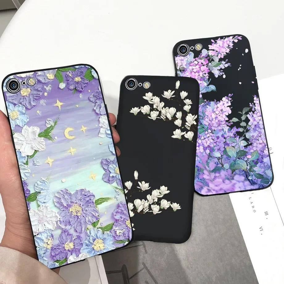 Per Iphone 6 Plus Custodia Iphone6 Iphone 7 Plus 8 Plus Custodia Morbida In Silicone Capas Su Apple Iphone7 8 Flower Pattern Camera Protect