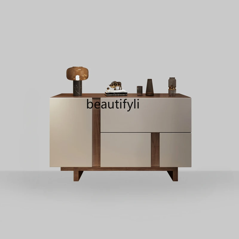 

Solid Wood Entrance Cabinet Light Luxury Modern Chest of Drawers Restaurant Decoration Side Cabinet Storage Cabinet