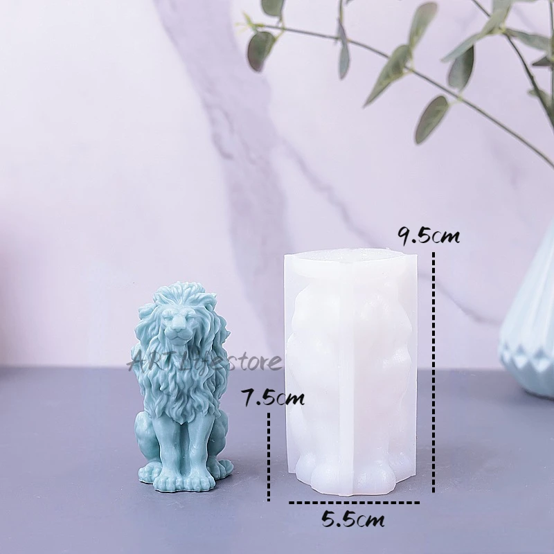 ライオンキングシリコンキャンドルモールド,3Dライオンの動物石鹸,石膏